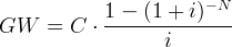 - N 1---(1-+--i)---- GW = C ⋅ i