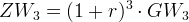 3 ZW3 = (1 + r) ⋅ GW3