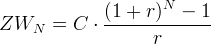 (1-+-r-)N----1- ZWN = C ⋅ r