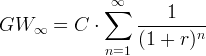 ∞ ∑ 1 GW ∞ = C ⋅ --------n- n=1 (1 + r )
